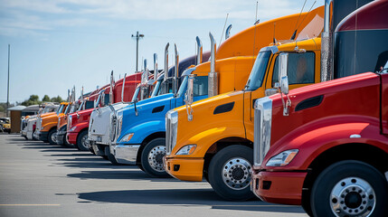 Trucks in parking lot