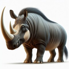 Obraz premium Arsinoitherium is isolated on a White background 1