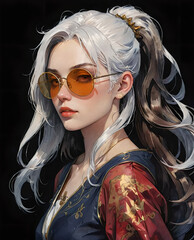 Fashion model in sunglasses.