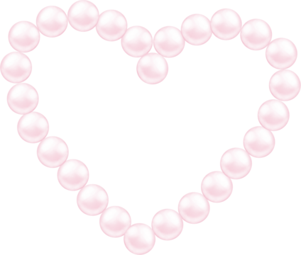 Coquette pink heart shaped pearl