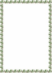 Christmas frame with festive decorations like holly, snowflakes, ornaments, and pine branches, perfect for holiday cards and invitations. Bright, cheerful, red and green theme, ideal for seasonal cele