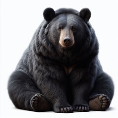 Fototapeta premium Asiatic Black Bear is isolated on a White background 1