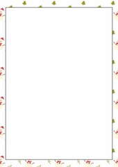 Christmas frame with festive decorations like holly, snowflakes, ornaments, and pine branches, perfect for holiday cards and invitations. Bright, cheerful, red and green theme, ideal for seasonal cele