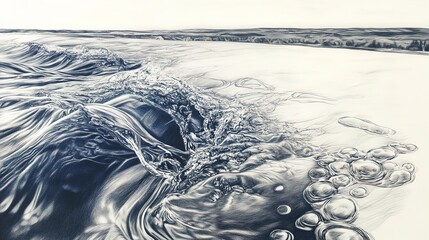 Experience Elegance: A Stunning Poster of Cascading Clear Water Creating Sparkling Droplets on a White Backdrop – Perfect for Sports Interiors and Refreshing Atmospheres!