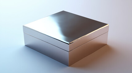 sleek silver box reflecting light