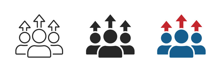 Population Growth icon. Team growth vector icons set