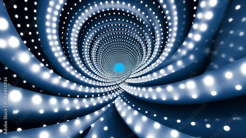 Fototapete digital tunnel of light: a mesmerizing abstract image of a spiraling tunnel composed of luminous whi