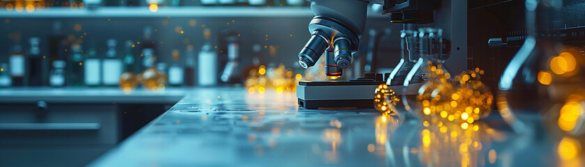 Explore the intricate world of biomedical engineering in a laboratory workspace focused on molecular research