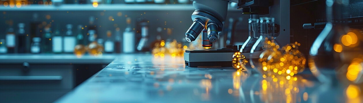 Explore the intricate world of biomedical engineering in a laboratory workspace focused on molecular research