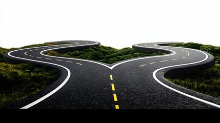 Obraz premium Set of 3d winding road curve on transparency background PNG