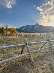 Sunset behind the Flat Iron Mountains during Autumn