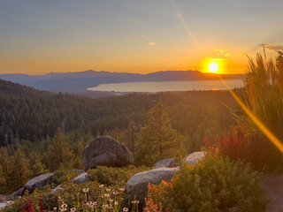 Lake Tahoe Fall Mountain Sunset