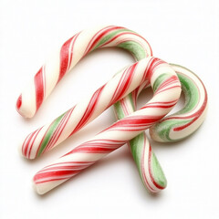 Candy canes isolate on white background, Christmas Concepts