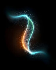 Vibrant abstract wave of glowing particles