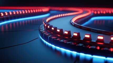 Neon Light Pathway with Modern Futuristic Design