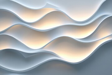 Obraz premium 3d visual representation of a sleek, textured pattern showcasing undulating forms with diverse illumination and shading. Artistic wall panel idea