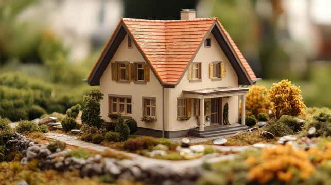 Hausplan mit Euro-Geldscheinen