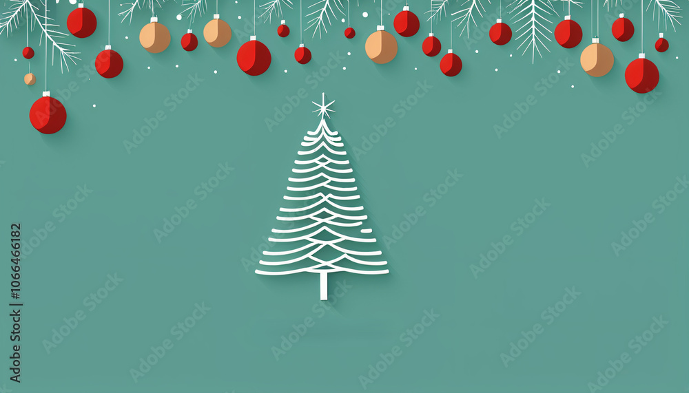 Poster a simple yet effective christmas background with a clean and minimalist flat design aesthetic._00001