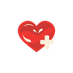 Blood Donor Icon with Trendy Cartoon Design. Blood Charity Volunteer Program. Vector Illustration
