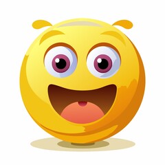 happy surprised yellow emoji vector illustration