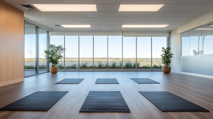 Fototapeta premium Explore tranquility discover how a yoga studio creates a peaceful environment for mindfulness