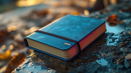Happy New Year 2025, book on a table