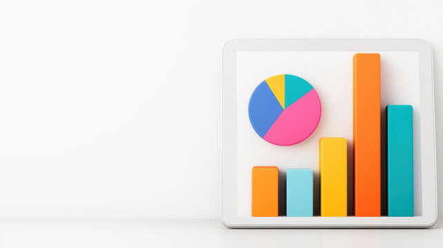 Customer feedback analytics dashboard on a tablet, showing visua