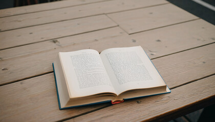 Obraz premium A book left open on a table waiting for someone to pick up where they had previously left off reading it._00001_