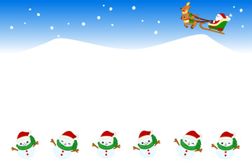 サンタクロースと雪だるまフレーム①