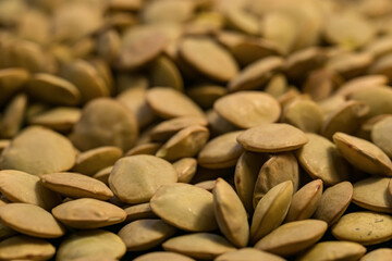 Dry lentils close up background