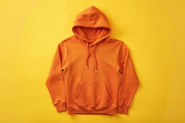 Front view Blank Orange hoodie mockup Template