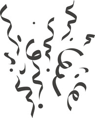 Confetti explosion. Elements for birthday party and carnival celebration. Falling serpentine and burst of firework for surprise and gift decoration