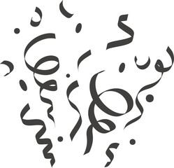 Confetti explosion. Elements for birthday party and carnival celebration. Falling serpentine and burst of firework for surprise and gift decoration