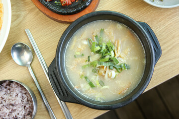 Korean food. Dried pollack hangover soup
