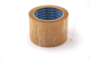large clear duct tape isolated on white background