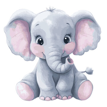 baby elephant with cute samile image