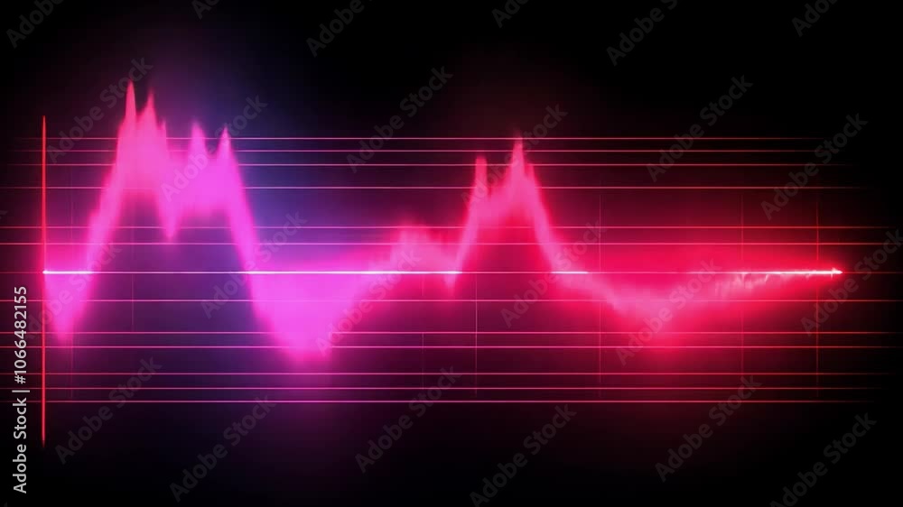 Poster abstract neon pulse: a captivating abstract design, featuring a glowing red and pink pulse line agai