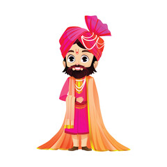 A man Groom Wedding dress vector with White Background