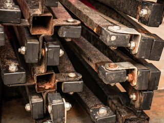 pile of black hollow iron with a little rust