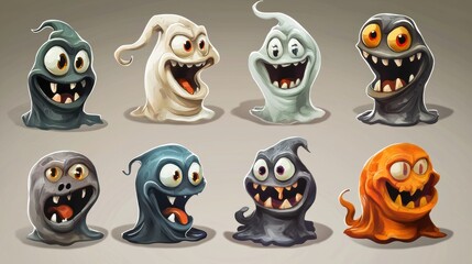 Colorful Cartoon Monsters with Unique Expressions
