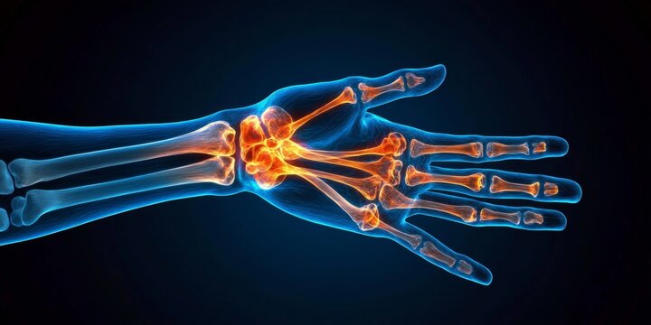Person with highlighted wrist showing nerve compression and hand numbness and tingling due to Carpal Tunnel Syndrome.