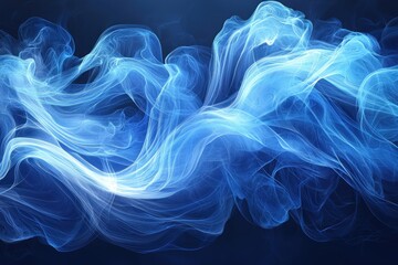 Obraz premium Abstract Swirling Blue Smoke or Energy on a Dark Background