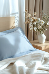 stylish bedroom aesthetic with a focus on clean lines and neutral colors. beauty of simple and elegant design.