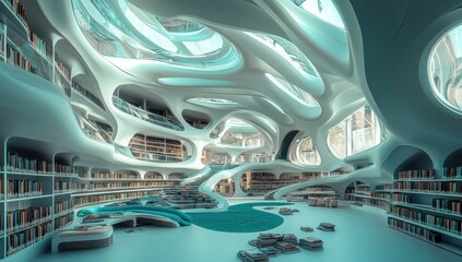 Fototapeta premium Modern Library Interior Architecture
