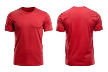 red men's classic t-shirt front and back on white background