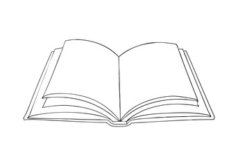 Continuous Line Art of an Open Book – Minimalist Illustration for Reading and Knowledge Themes