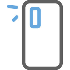 A smartphone displaying a bright camera flash in a minimalistic design setting, showcasing modern technology in a simplistic way