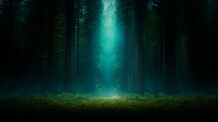 Obraz premium Misty Giants: The Allure of a Sequoia Grove