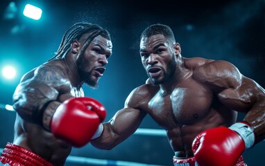 Two Boxers in Intense Competition