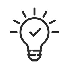Light bulb icon. Thin line vector bulb icon design.